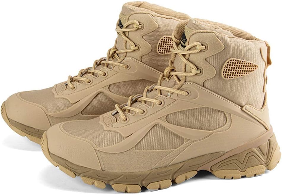 

Мужские тактические ботинки, высокие десертные боевые ботинки для туризма, внедорожные военные ботинки, песочный - 45/UK 10.5/US 11 Jlfzc, песочный