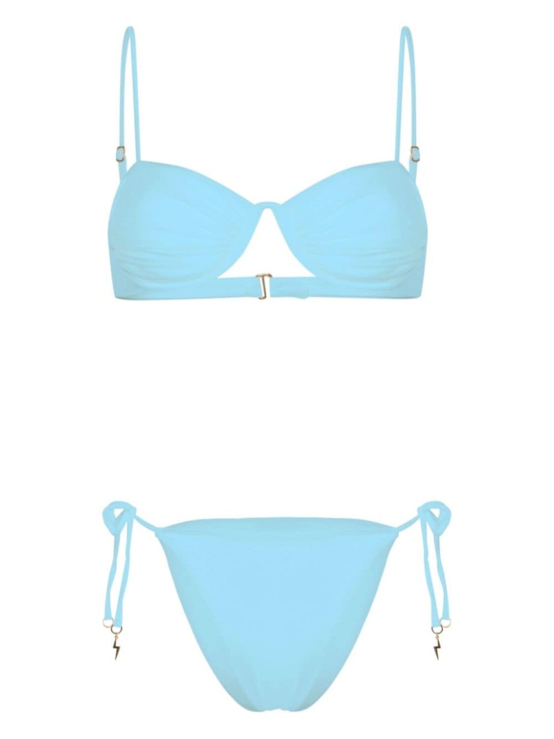 

Noire Swimwear атласное бикини Monowire, синий