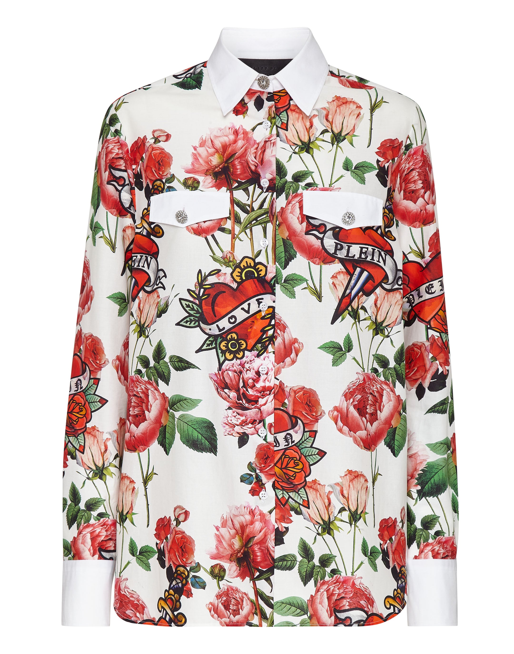 

Рубашка Любовь PHILIPP PLEIN, белый/мультиколор