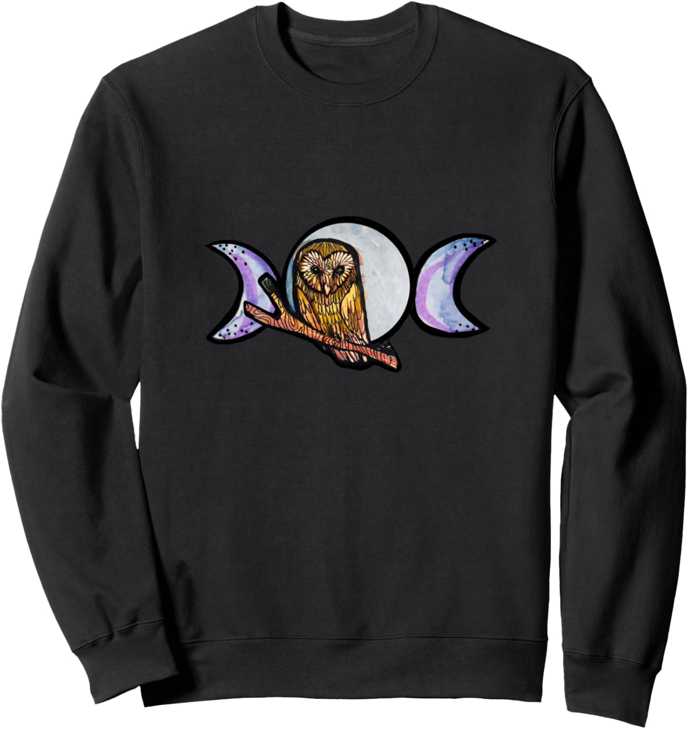 

Толстовка с изображением богини-совы и тройной луны Owl Snugg, черный