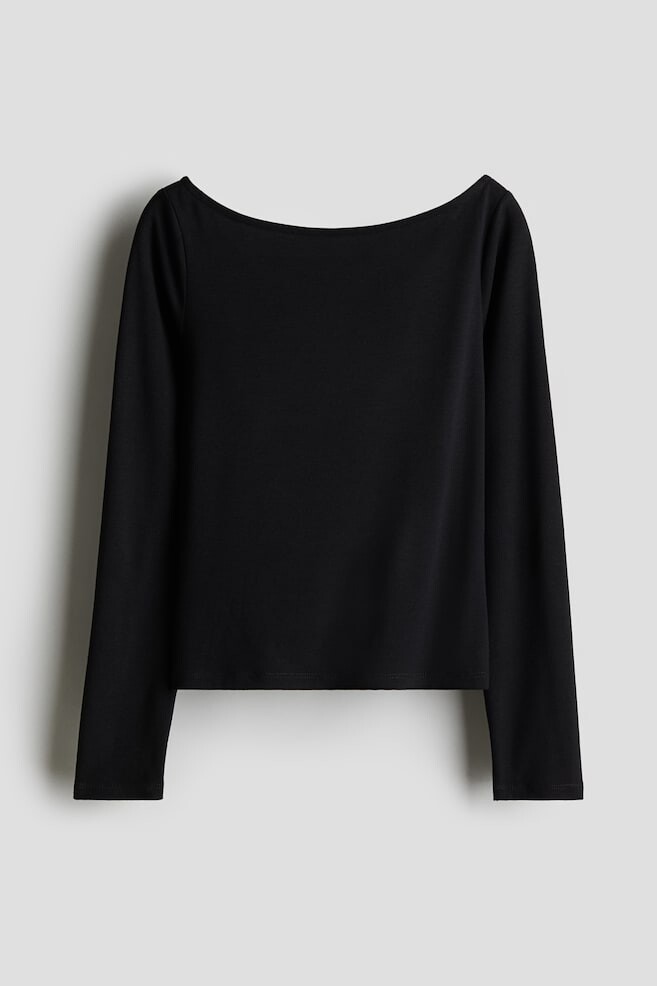 

Рубашка из джерси с вырезом H&M, черный