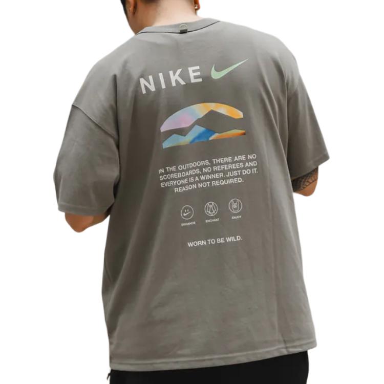 Футболка Essentials мужская серо-зеленая Nike — фото 4