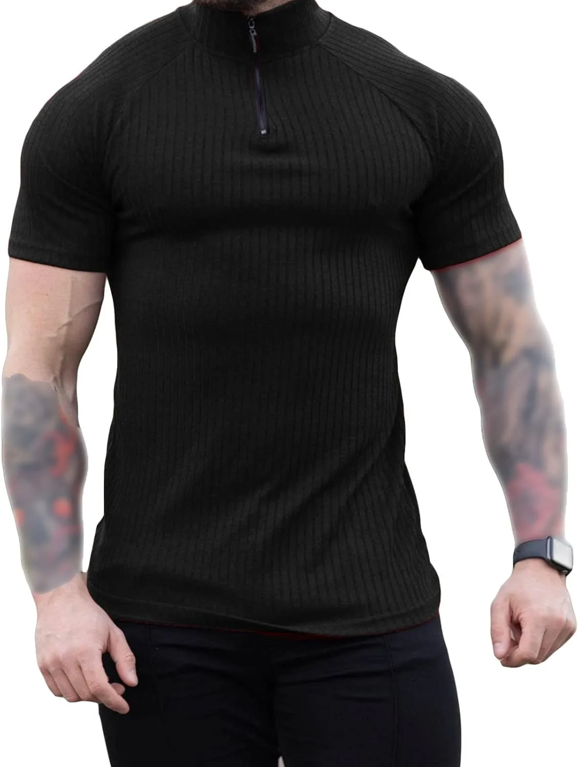

Текстурированная Slim Fit пуловер Casual Golf Shirts Collared T Shirt Short Sleeve Knit T-Shirts для мужчин