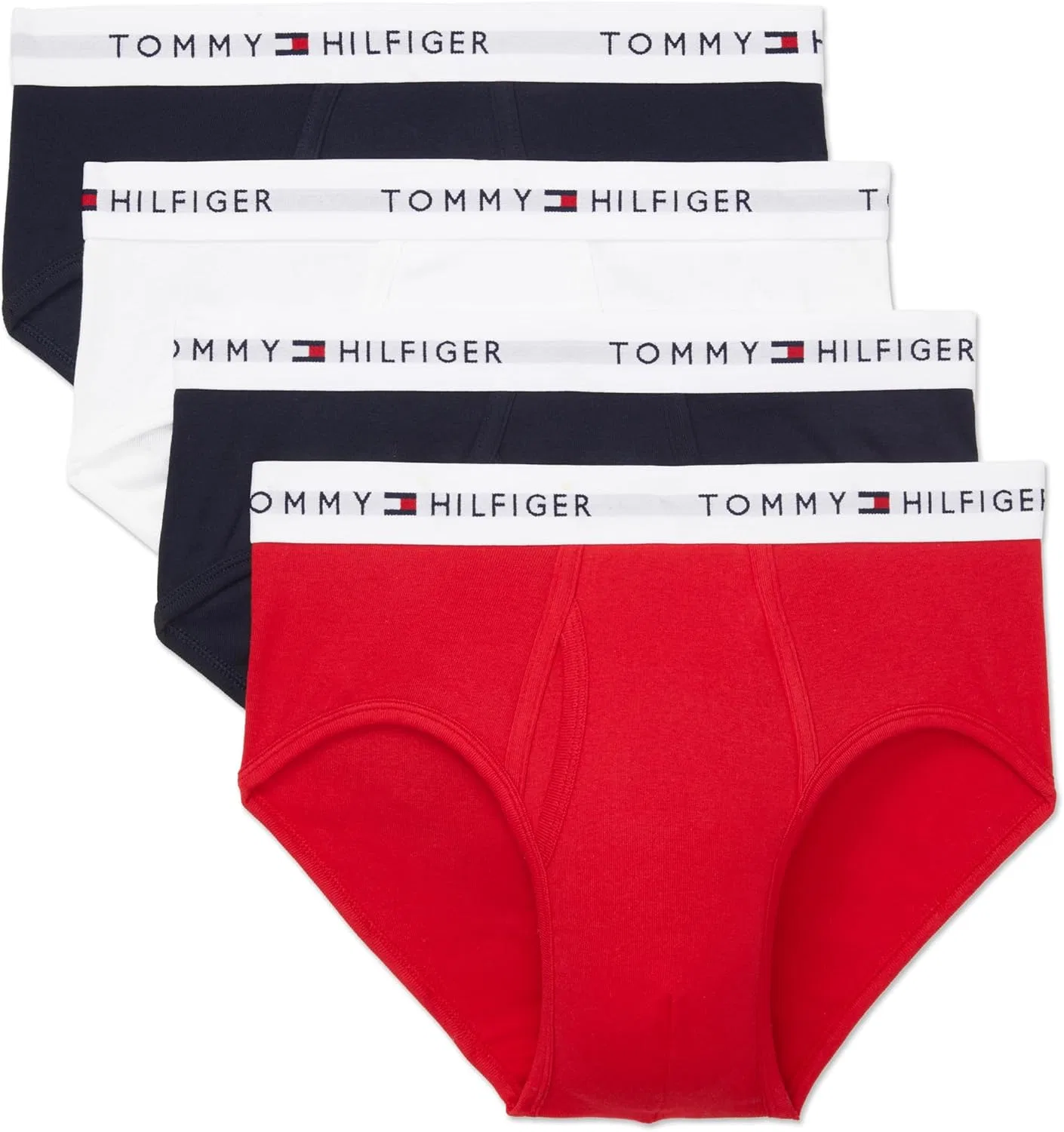Боксеры Tommy Hilfiger, 4 пачки, темно-синий, красный, белый