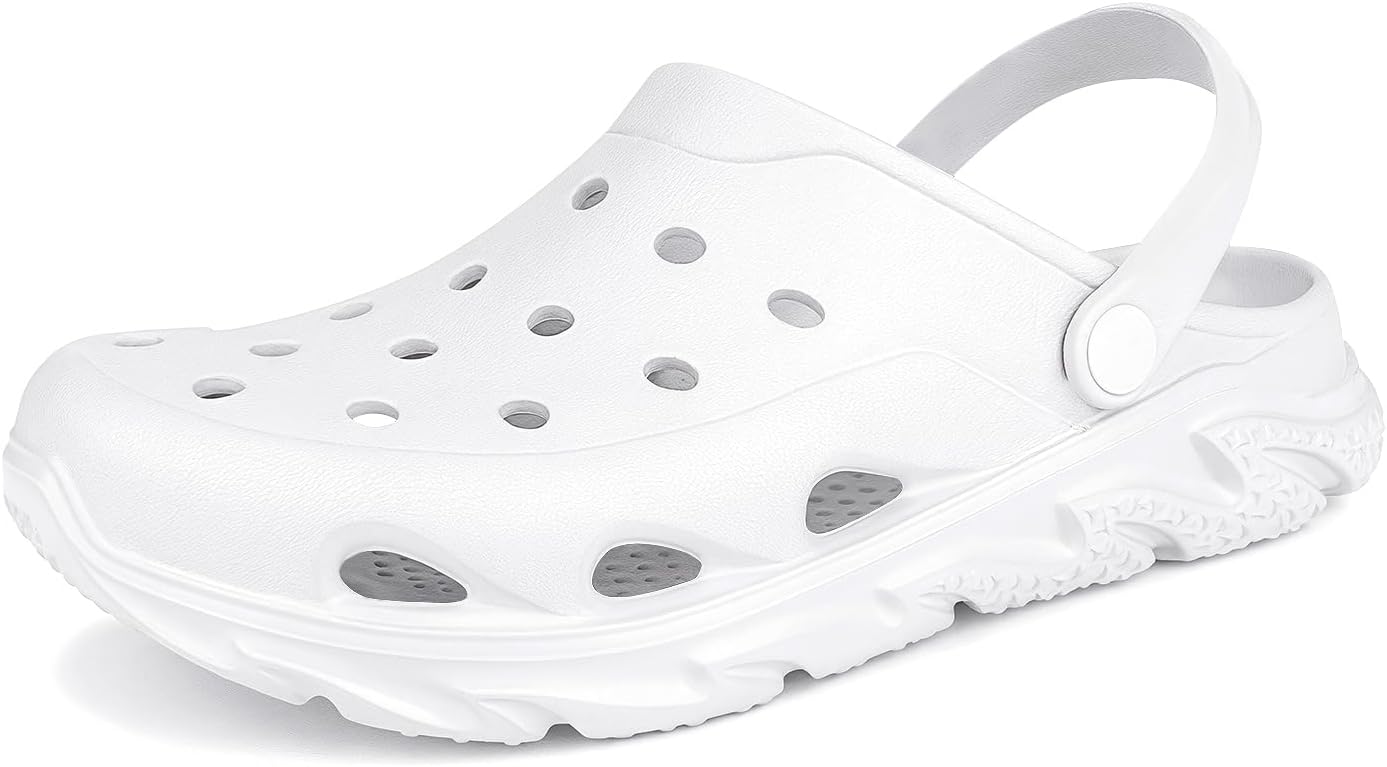 

Женские и мужские кломпы с поддержкой свода стопы Scecocrs, садовая обувь, взрослые слипоны, летние спортивные сандалии для улицы, пляжа и воды, повседневные легкие дышащие тапочки с противоскользящей подошвой, белый