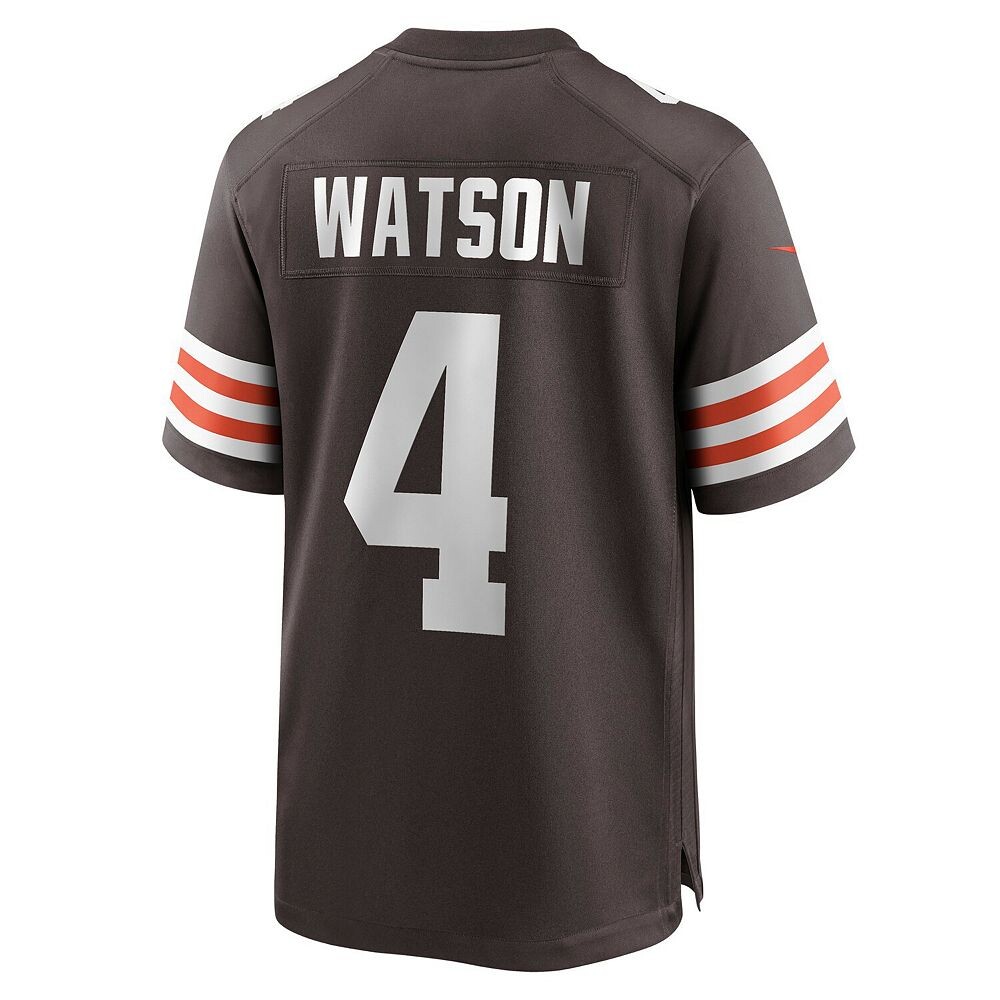 Мужское игровое джерси Nike Deshaun Watson Brown Cleveland Browns, цвет Brn Brown — фото 4
