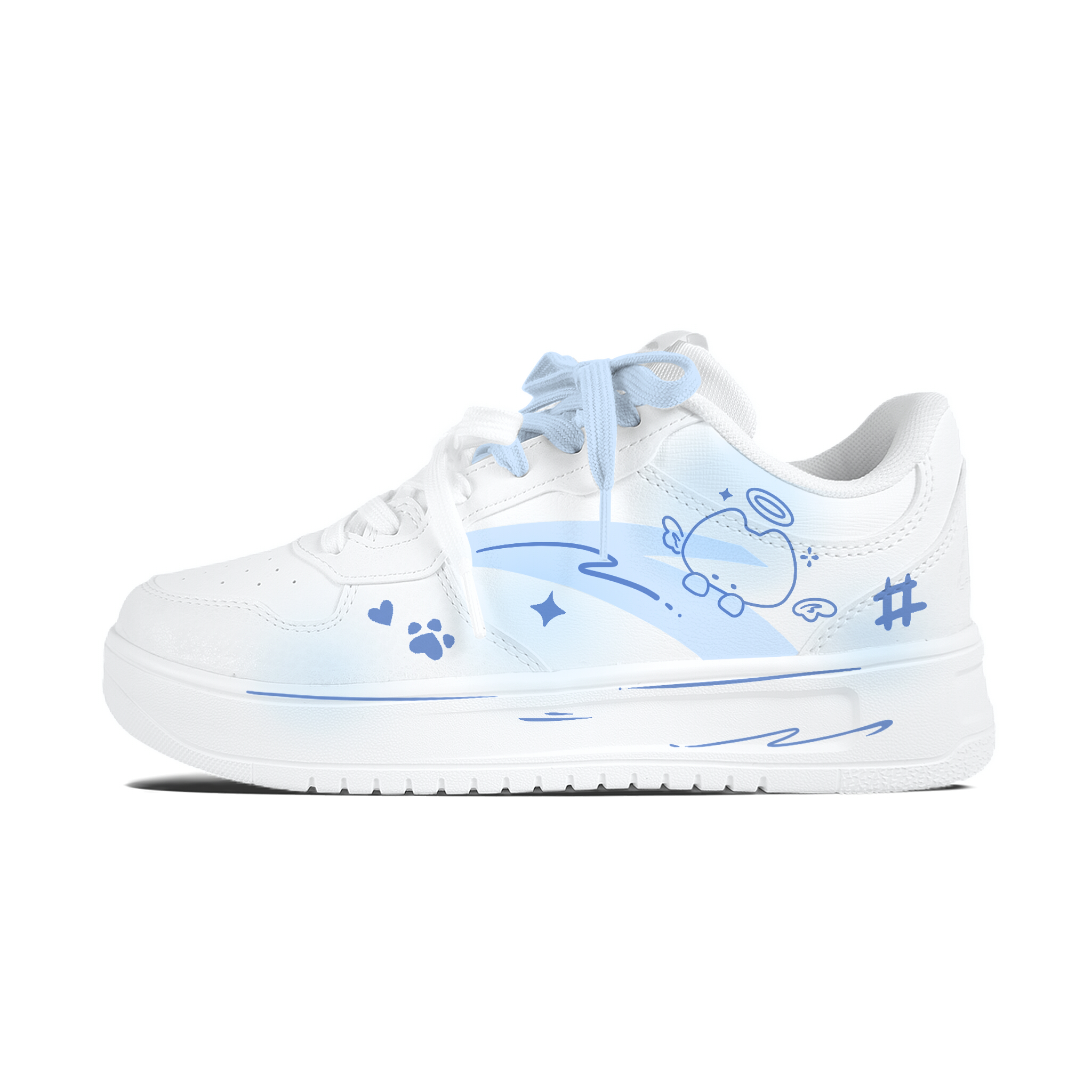 

расслабленные нескользящие устойчивые к истиранию низкие кроссовки для скейтбординга unisex ANTA, светло-синий