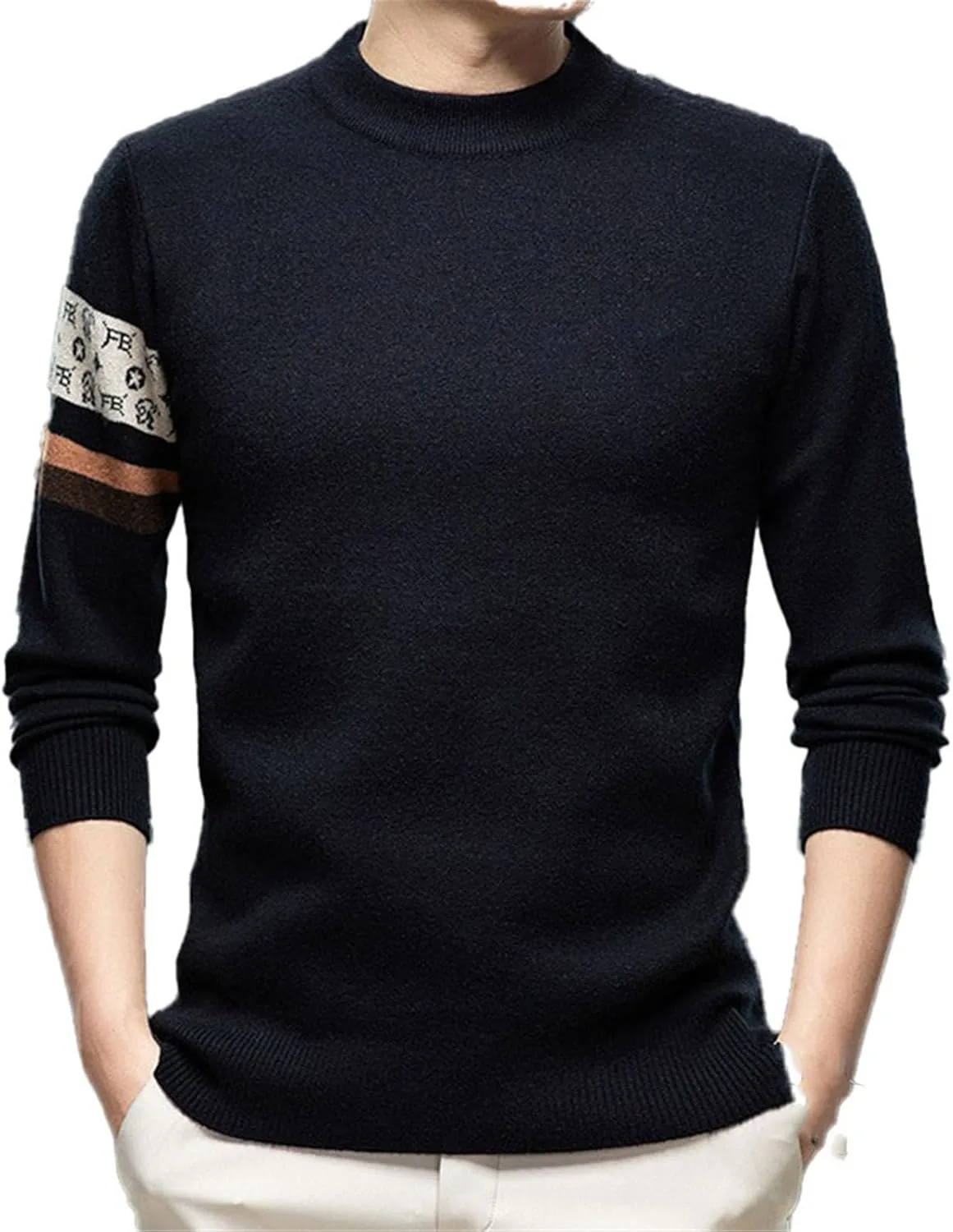 

Мужской полувысокий воротник осенне-зимний вязаный свитер CXLCZNKG