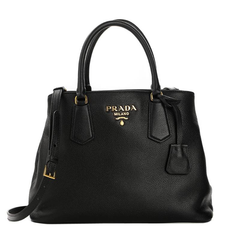 

PRADA Кожаная сумка-шоппер из коровьей кожи, женская черная