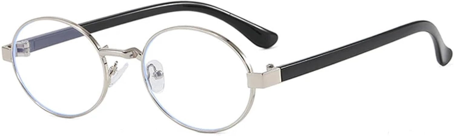 

Винтажные маленькие металлические овальные женские солнцезащитные очки, модные, с прозрачным градиентом, защита от УФ-излучения UV400, мужские, в стиле панк VFDHN, Silver Black Clear