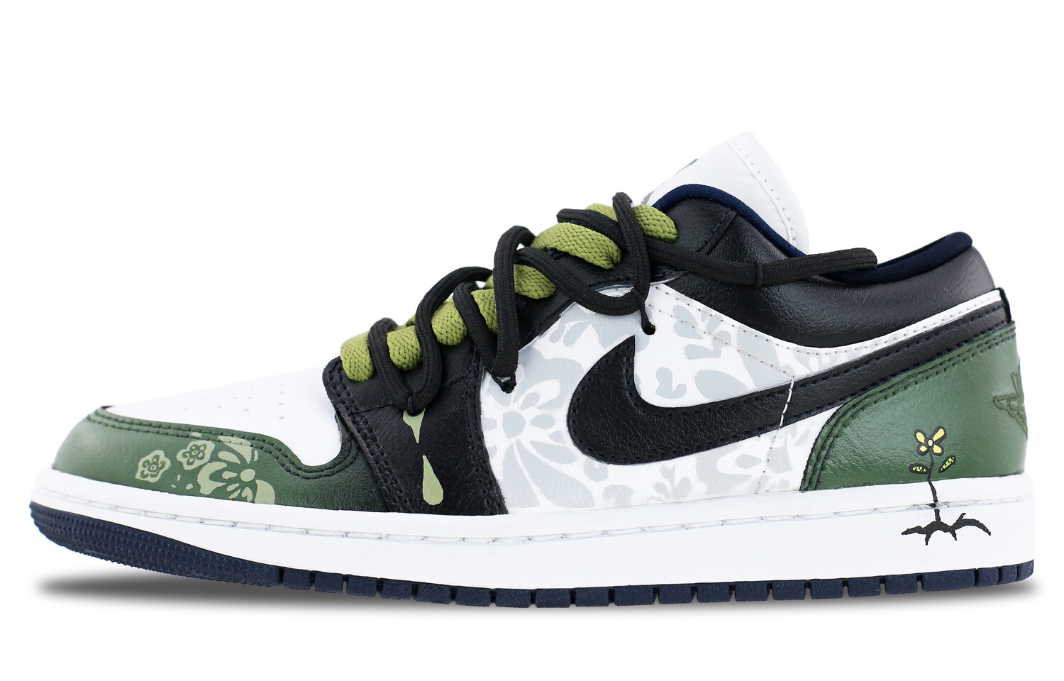 

Кроссовки Air Jordan 1 Vintage Basketball Shoes Men Low-top Green/White, зеленый