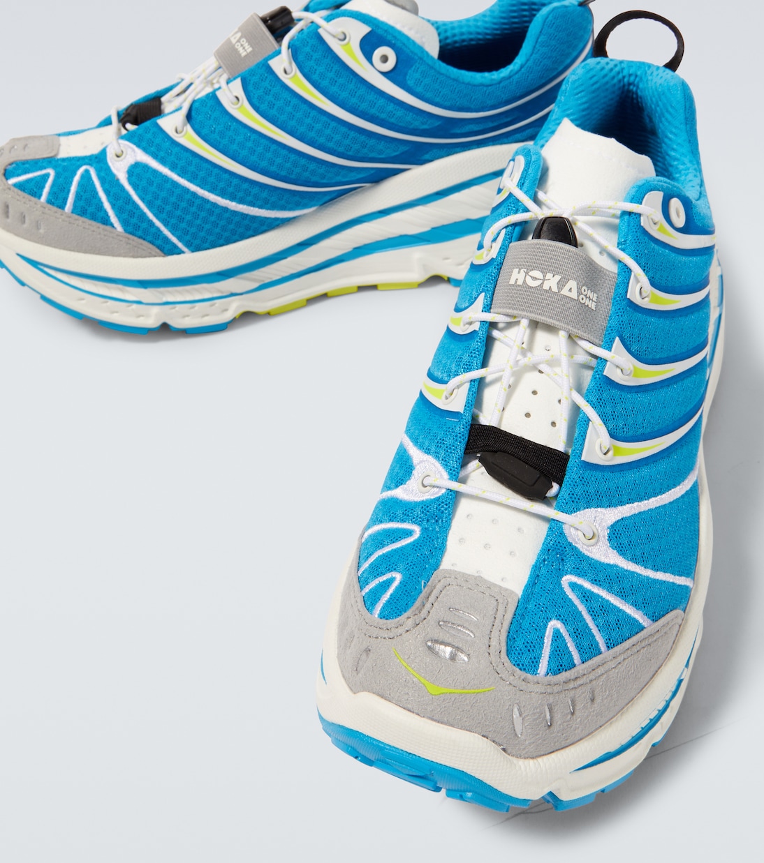 Беговые кроссовки Stinson Evo OG с сетчатой вставкой Hoka One One, Skyward Blue/ Hoka Citrus — фото 3