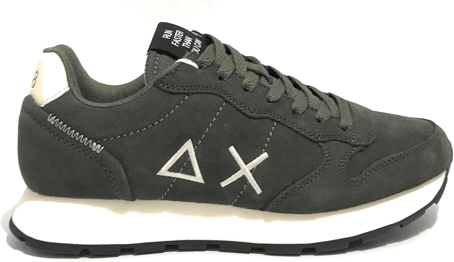 Кроссовки для бега SUN68 Tom Suede Pelle Verde Militare Scuro U24SU16 Z43106