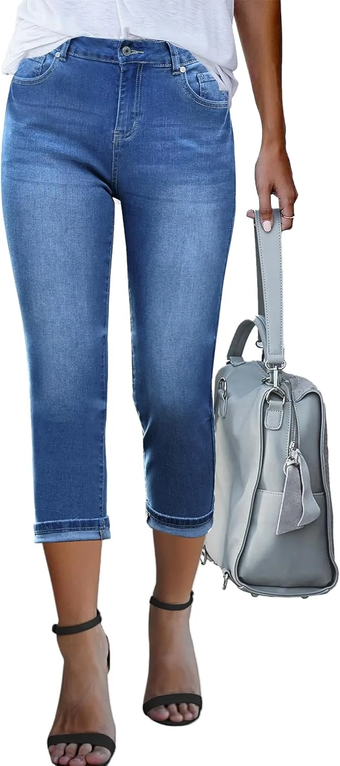 

GRAPENT Капри-джинсы для женщин с высокой талией