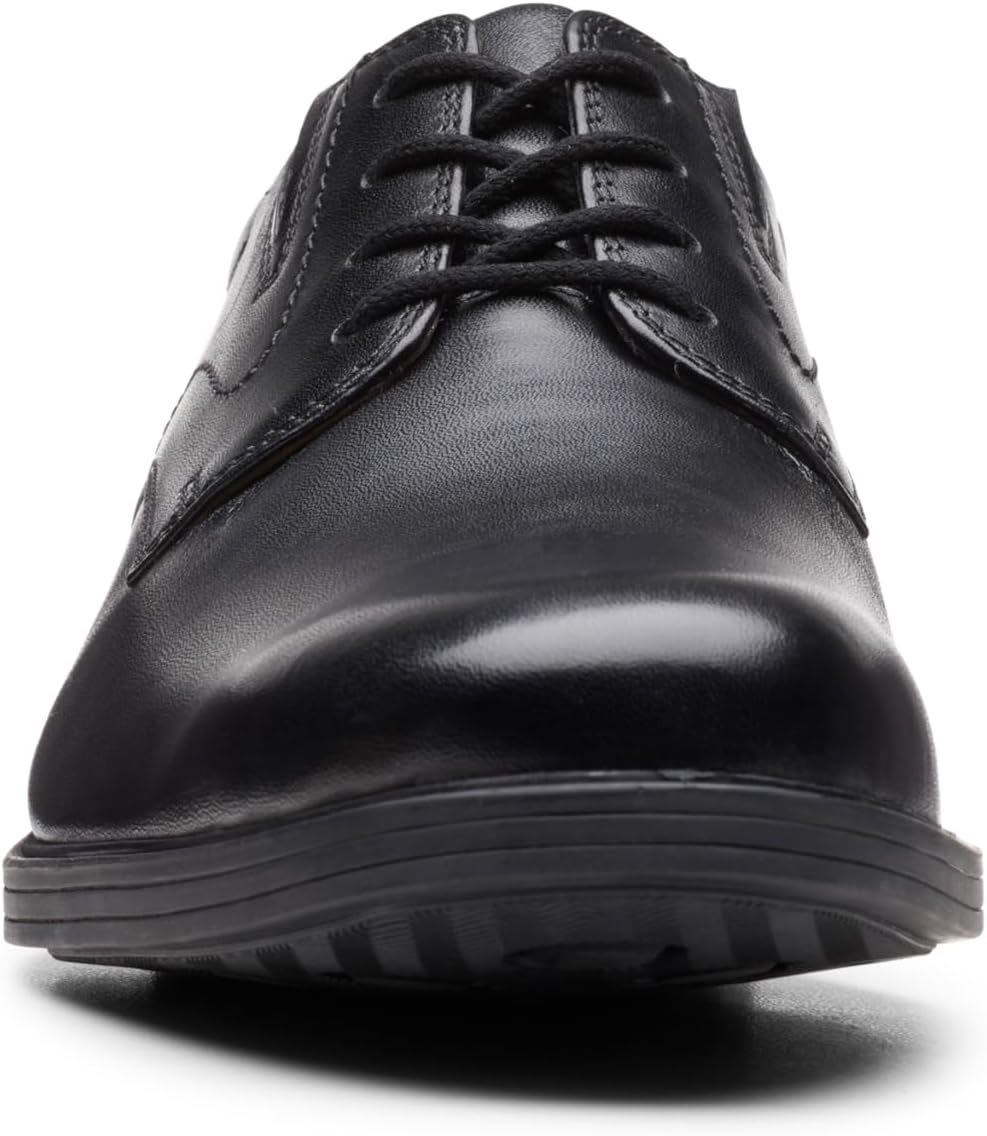 Мужские кожаные туфли Clarks Weedon Plain на шнуровке, черный — фото 2