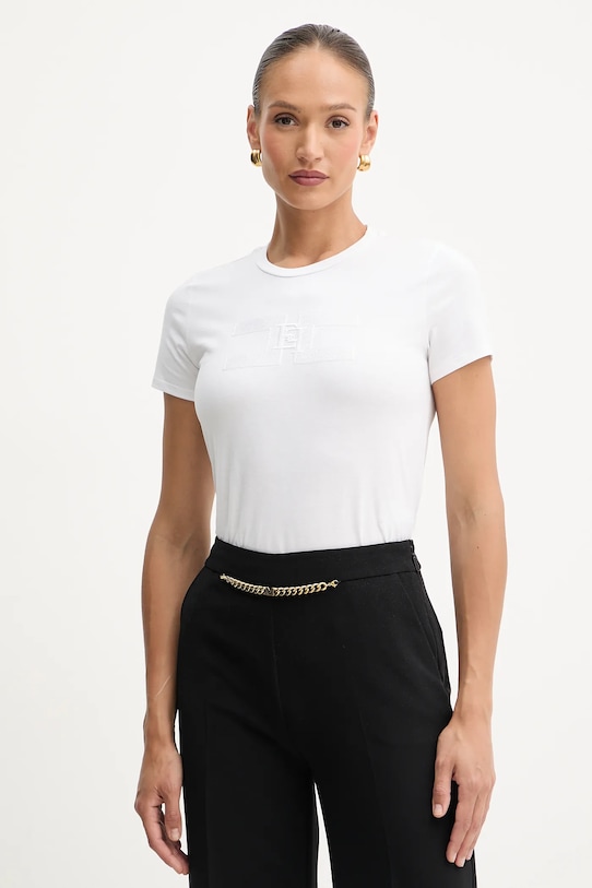 

Хлопковая футболка Elisabetta Franchi, белый