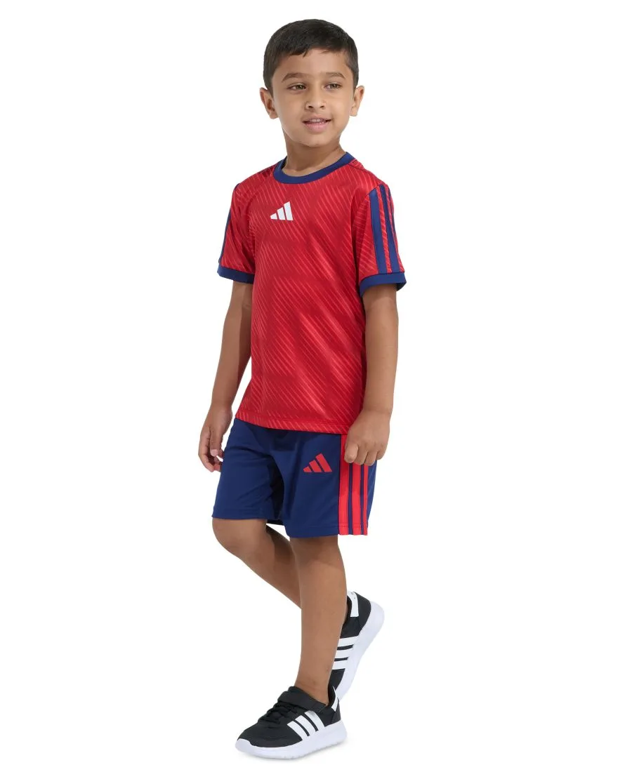 Детский комплект из футболки и шорт с принтом (2T-7), размер 2T Adidas, bright красный/синий — фото 2