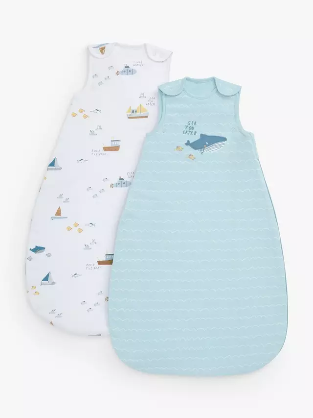 

Детский спальный мешок John Lewis Sail Away Baby 2 шт, разноцветный