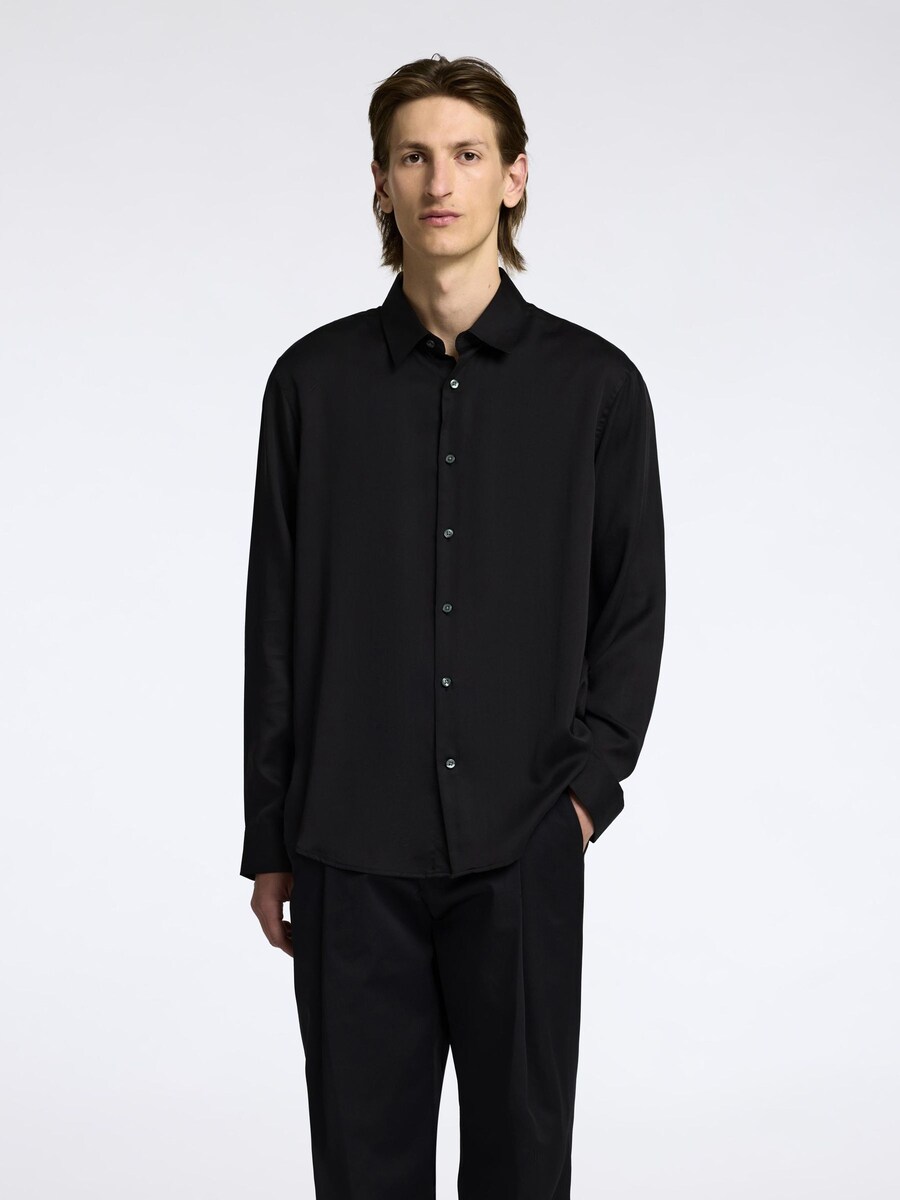 

Рубашка на пуговицах классического кроя SELECTED, черный