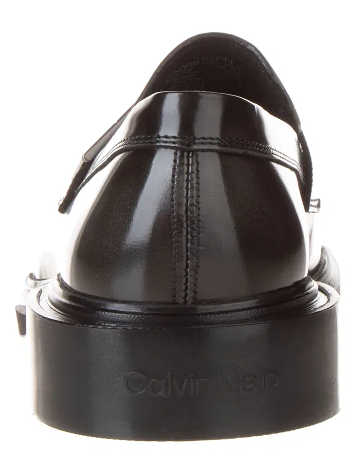 Мокасины кожаные Calvin Klein, черный — фото 3