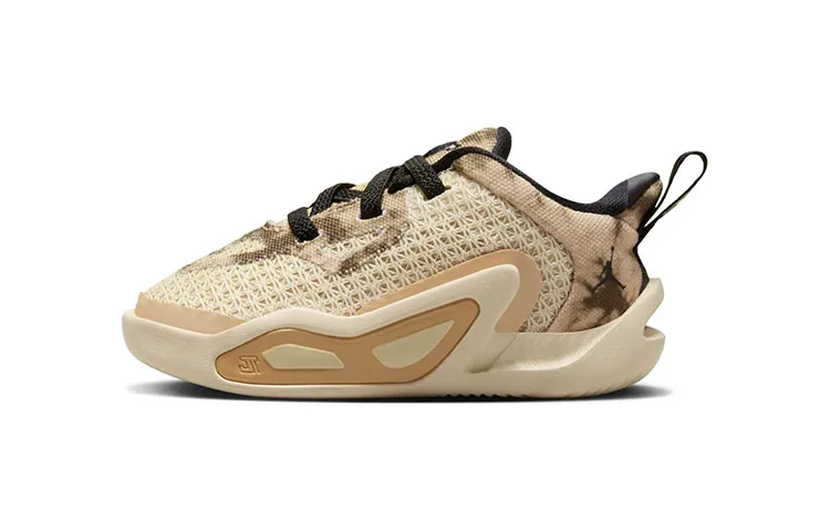 Jordan Tatum 1 Slip Resistant Cushioning низкие детские кроссовки Sesame Brown