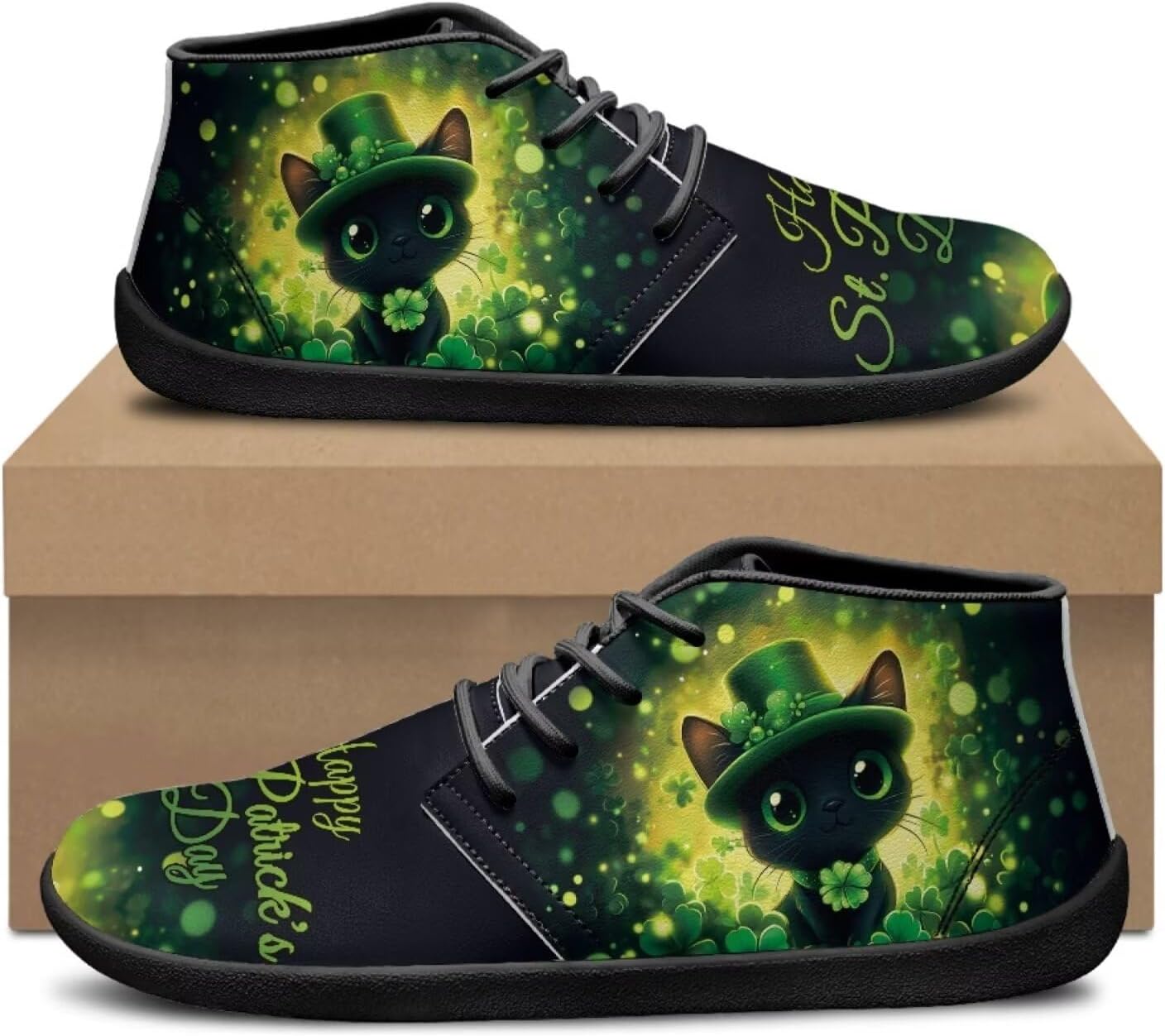 Мужские кроссовки Jeiento Barefoot Shoes St. Patrick's - удобные прогулочные кроссовки с широким носком для мужчин, Happy St. Patrick\'s Day — фото 2