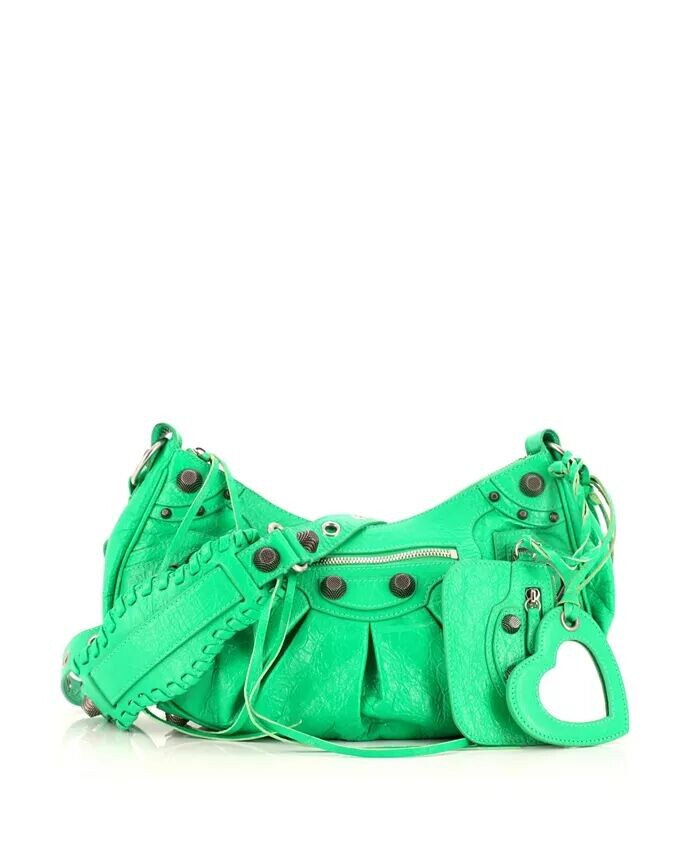 

Маленькая кожаная сумка через плечо Le Cagole Giant Studs Pre-Owned Balenciaga, зеленый