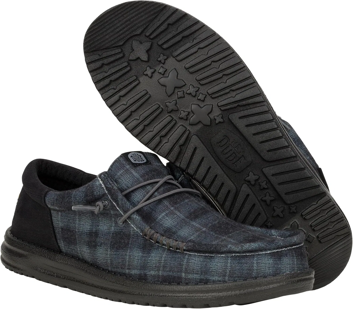 Мужские кроссовки HEYDUDE Wally Funk Waffle, Black Plaid — фото 4