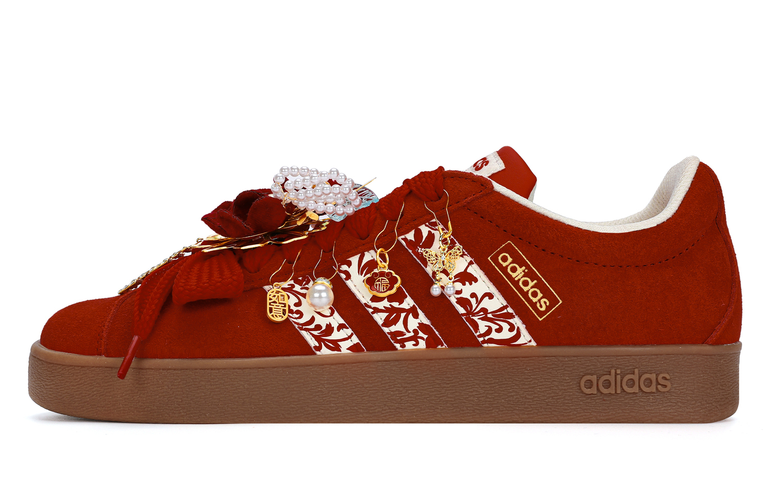 Adidas Кроссовки для скейтбординга VL Court Classic Low top, унисекс, красные — фото 3