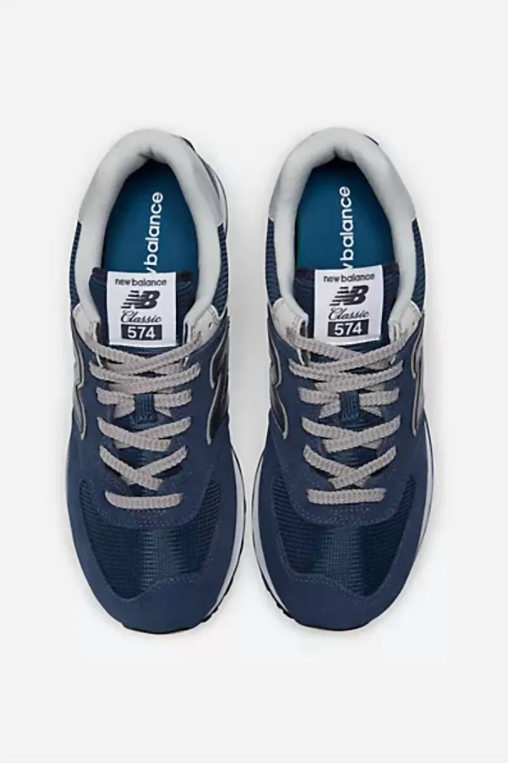 New Balance Мужские кроссовки 574 Core темно-синего цвета с белыми вставками — фото 4
