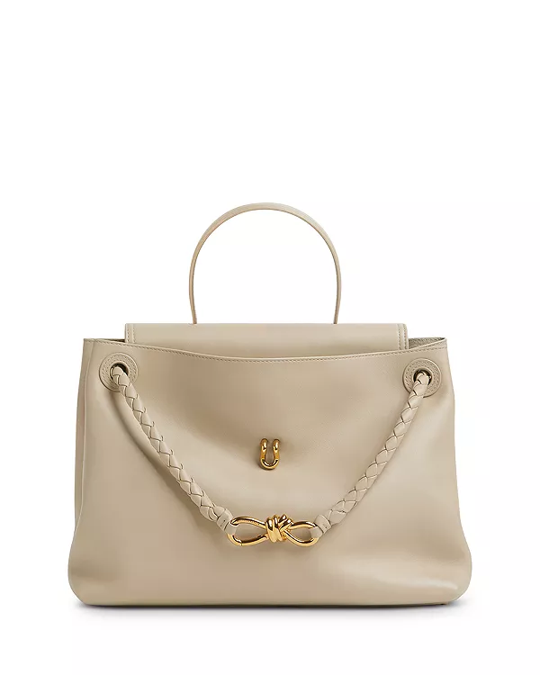 Кожаная сумка с верхней ручкой Ciao ciao Bottega Veneta, белый — фото 2