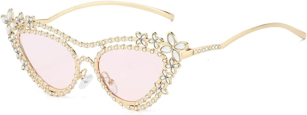 

Солнцезащитные очки для мужчин и женщин - защита UV400 - двухлучевые линзы "кошачий глаз" с градиентом для занятий спортом на открытом воздухе и вождения DSVIGF, Golden Pink