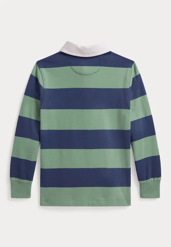 Футболка регбийная Polo Ralph Lauren 7 14y long sleeved top, выцветшая мята/старый королевский синий — фото 2