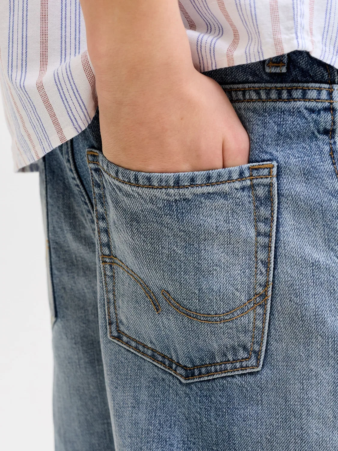 Шорты свободного кроя, джинсовые, JACK & JONES Junior, blue denim — фото 4