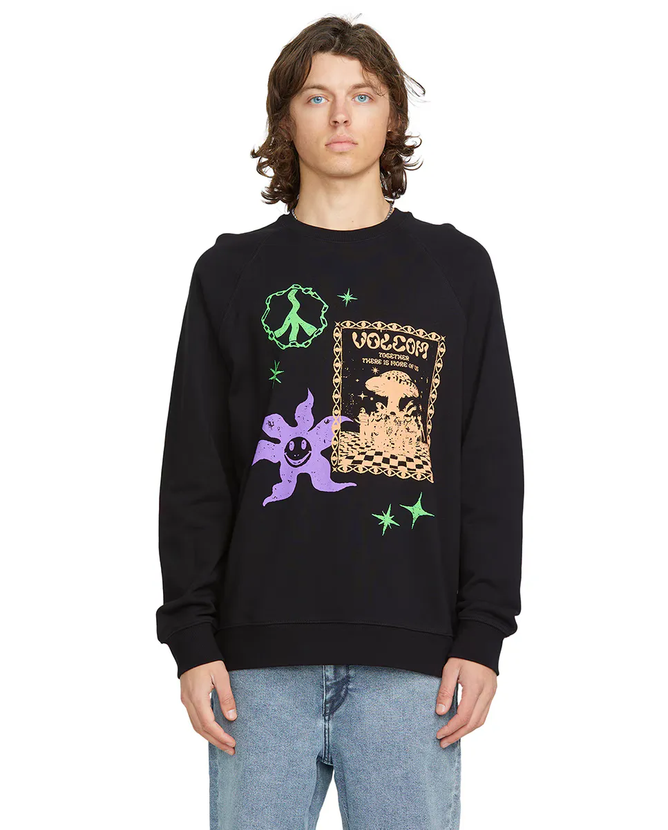 

Мужской черный свитшот без капюшона Volcom, чёрный