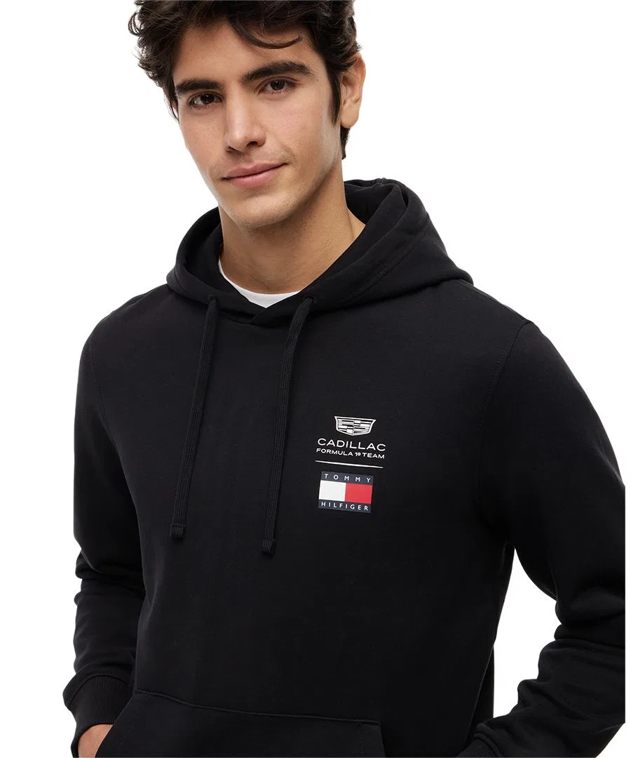 Мужская толстовка с логотипом Cadillac F1, стандартного кроя Tommy Hilfiger, Black — фото 3