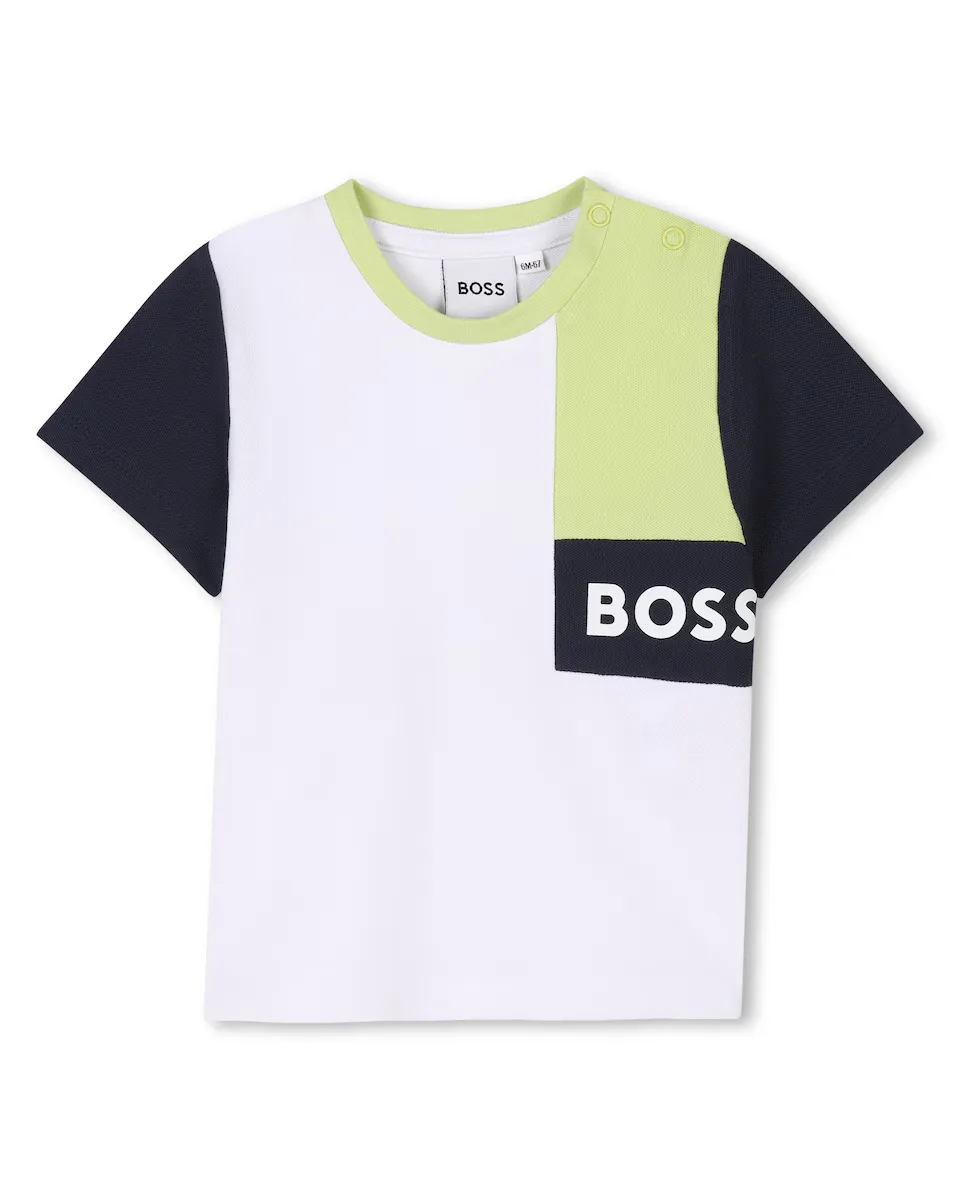 

Белая футболка для мальчика с короткими рукавами BOSS Kidswear, белый