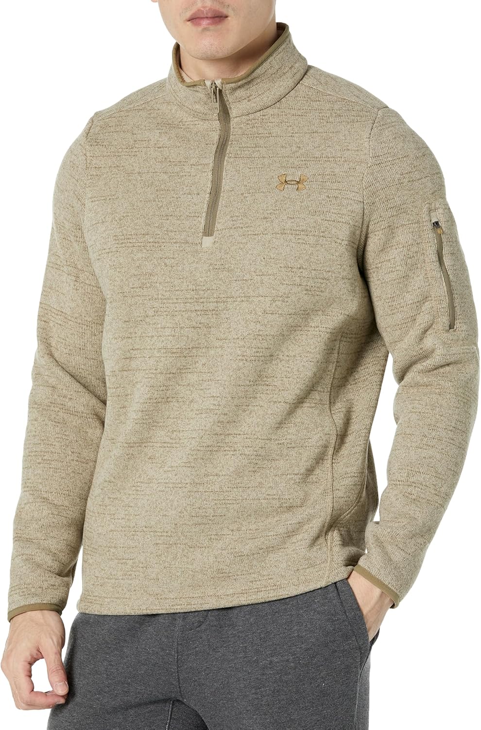 

Under Armour мужская флисовая толстовка с молнией на четверть, (299) City Khaki/Bayou/Bayou