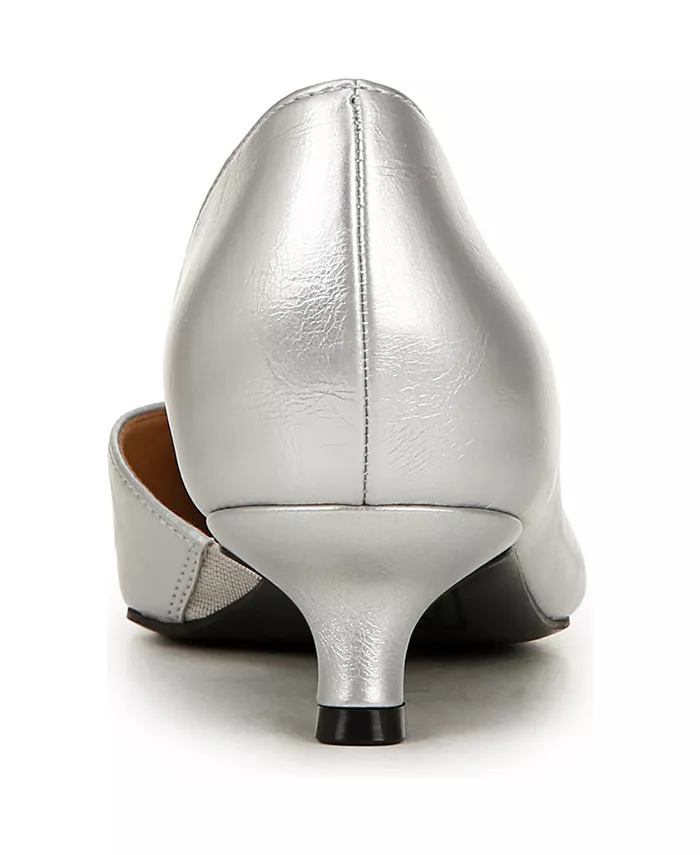 Галлент туфли-лодочки на каблуке "кitten heel" Naturalizer, серебряный — фото 3