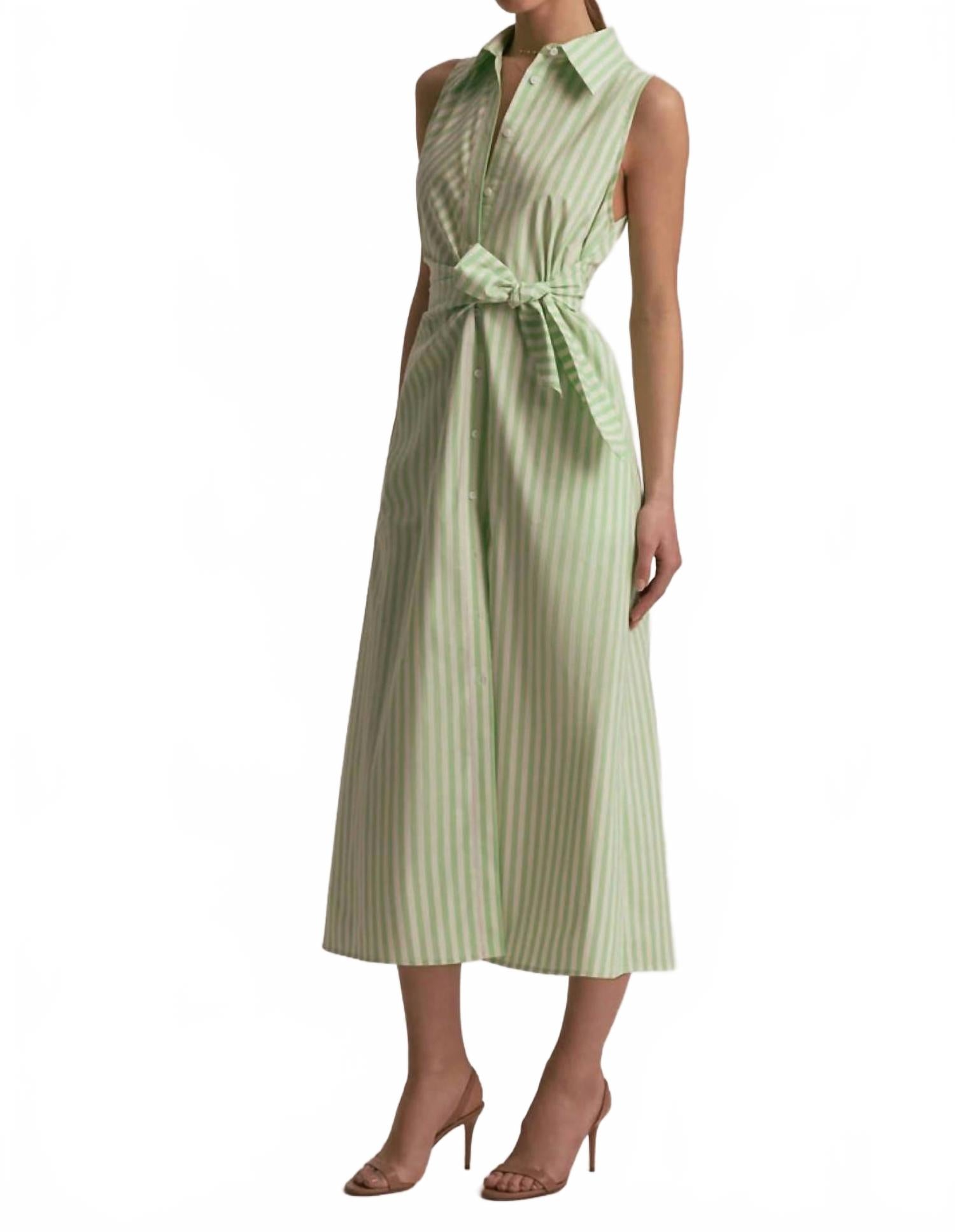 

Favorite Daughter Платье "Хорошее поведение" в полоску "киви/слоновая кость"