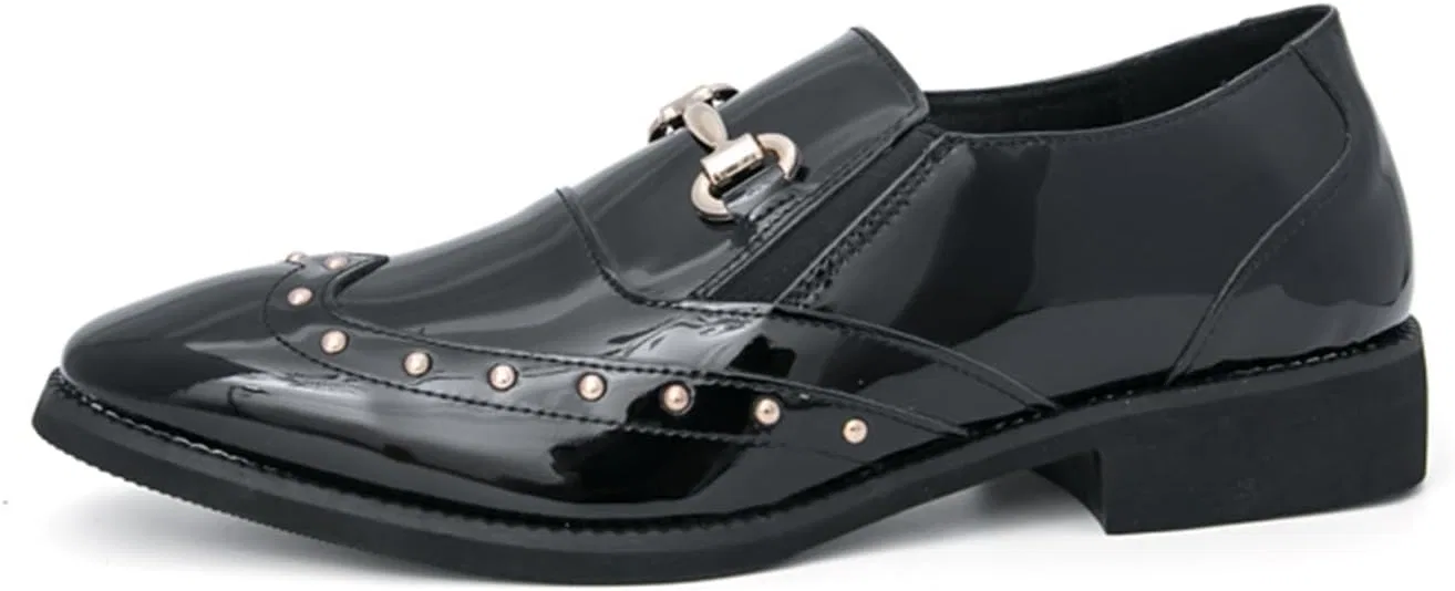 Туфли мокасины Minishion Minishion Mens Slip on Casual Shoe Comfortable Work Business Loafers, черный — фото 3