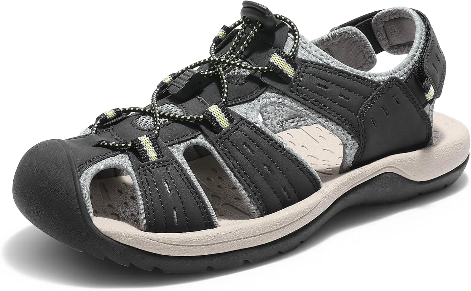 Мужские сандалии DREAM PAIRS с поддержкой: спортивные, для улицы, из быстросохнущей сетки, с закрытым носком, легкие, удобные водные туфли, черный