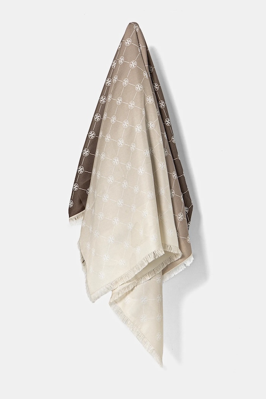 

Шелковый шарф T Monogram в форме прямоугольника Tory Burch, бежевый