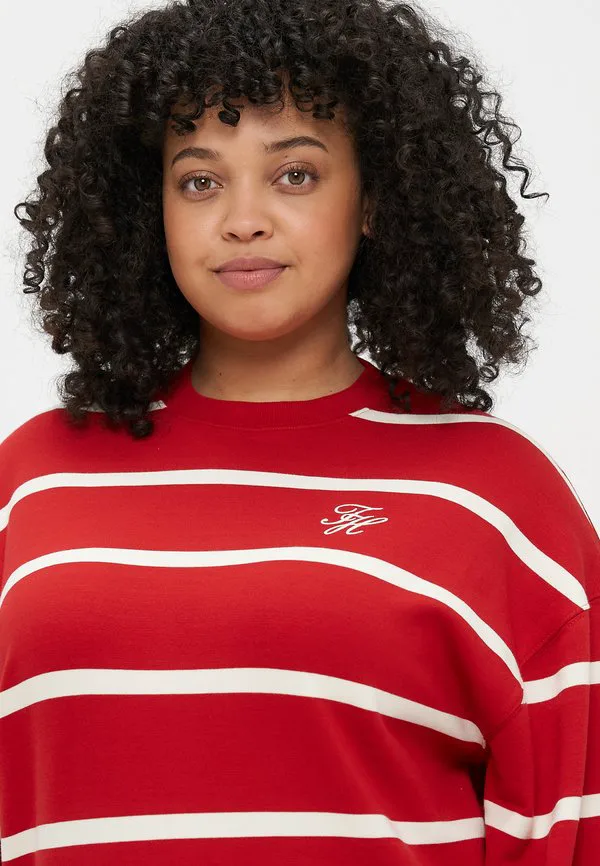 Толстовка с круглым вырезом и вышитым логотипом curve из махровой ткани. Tommy Hilfiger Curve, Primary Red/Calico — фото 4