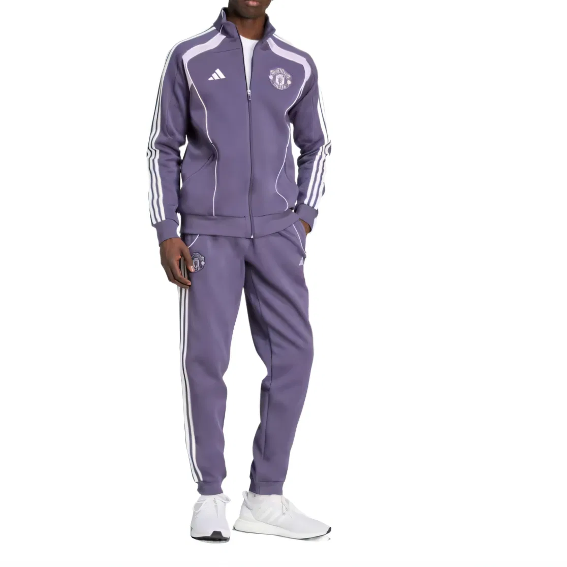 Спортивные штаны Manchester United Adidas, Purple/White — фото 4