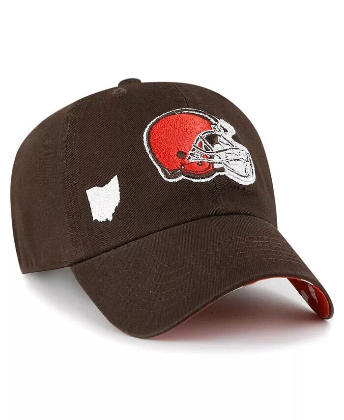 

Женская коричневая регулируемая шляпа Cleveland Browns Confetti Icon Clean Up '47 Brand, коричневый