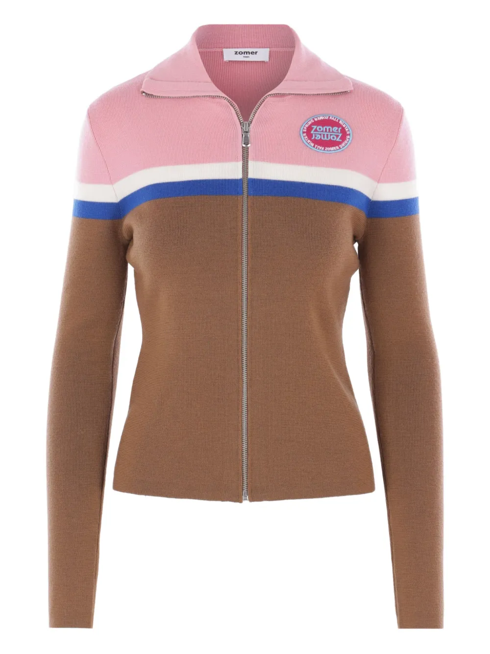 

Кардиган на молнии с нашивкой-логотипом Zomer, коричневый