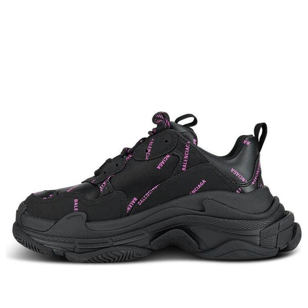 Кроссовки triple s sneaker 'all over logo - black pink' Balenciaga, черный