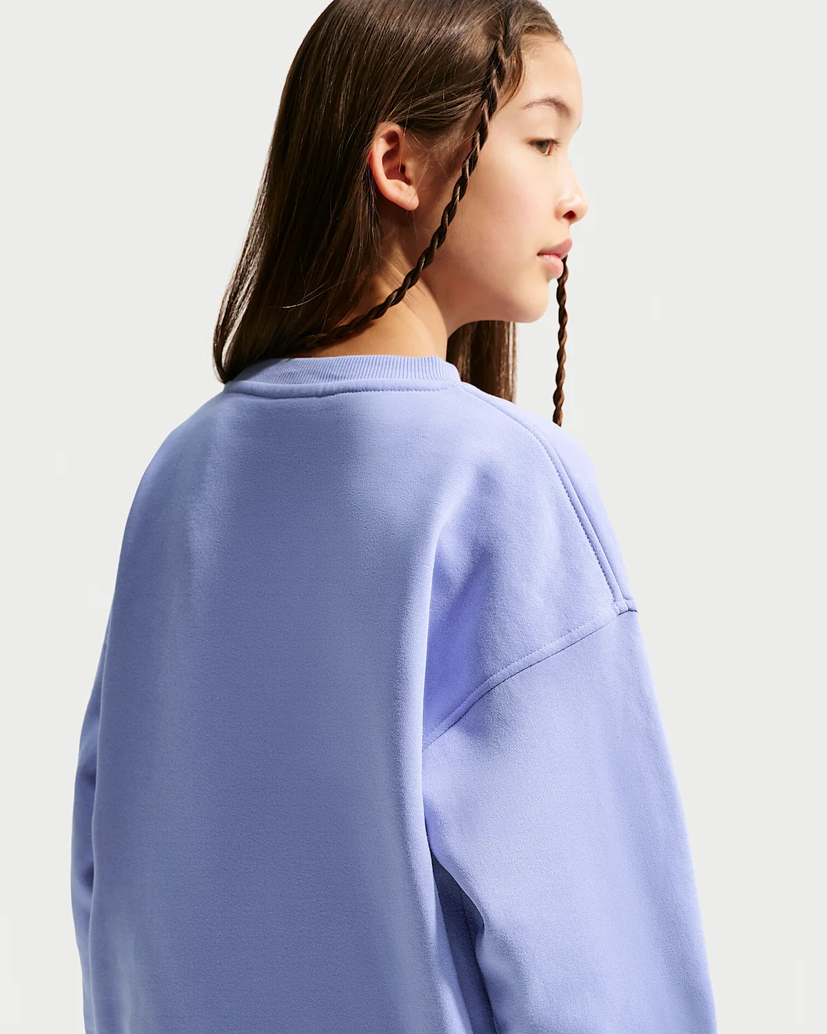 Детская увеличенная толстовка Nike Sportswear Club Fleece, Light Thistle/Light Thistle/White — фото 2