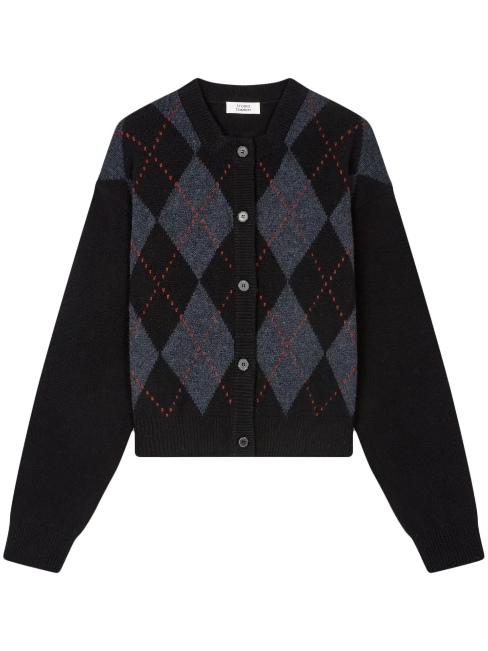

Кардиган с узором аргайл STUDIO TOMBOY, черный